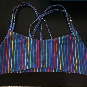 Jolyn Clothing Multicolor Striped Sports Bra